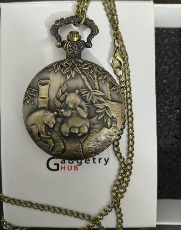 Panda Vintage Pocket Watch with Chain | Antique Design Gift Watch for Men & Women Bangladesh