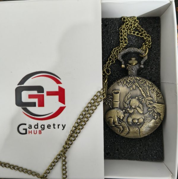 Panda Vintage Pocket Watch with Chain | Antique Design Gift Watch for Men & Women Bangladesh
