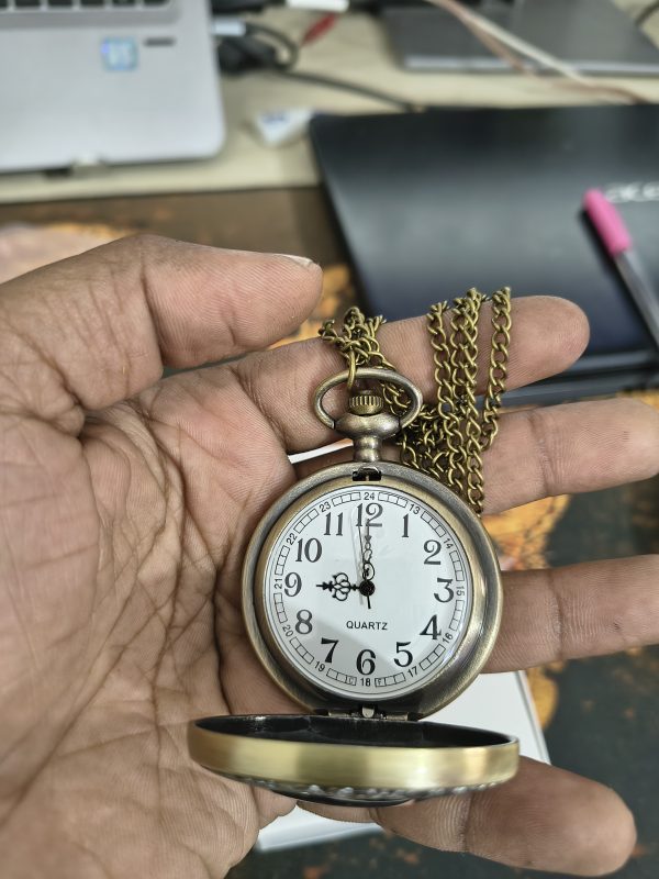 Heart Vintage Pocket Watch with Chain | Antique Love Design Quartz Watch | Romantic Gift Watch BD