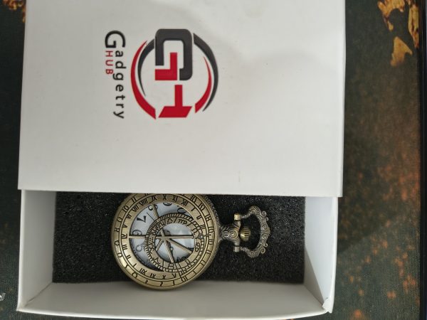 Astronomy Vintage Pocket Watch with Chain | Antique Skeleton Dial Quartz Watch | Unique Gift Watch BD