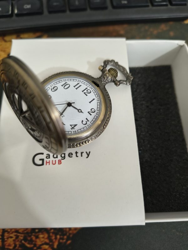 Astronomy Vintage Pocket Watch with Chain | Antique Skeleton Dial Quartz Watch | Unique Gift Watch BD